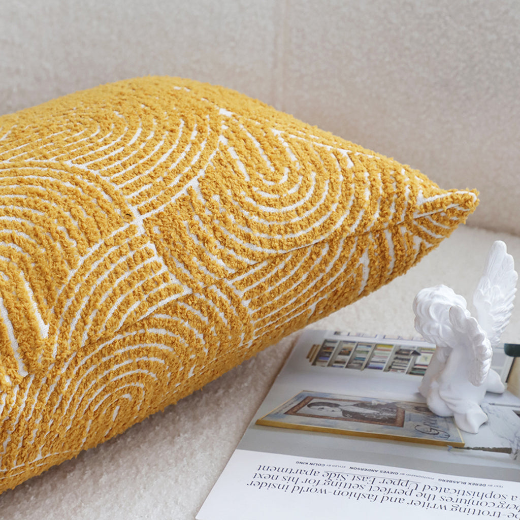 35cm Mustard Yellow Throw Pillow Geometric