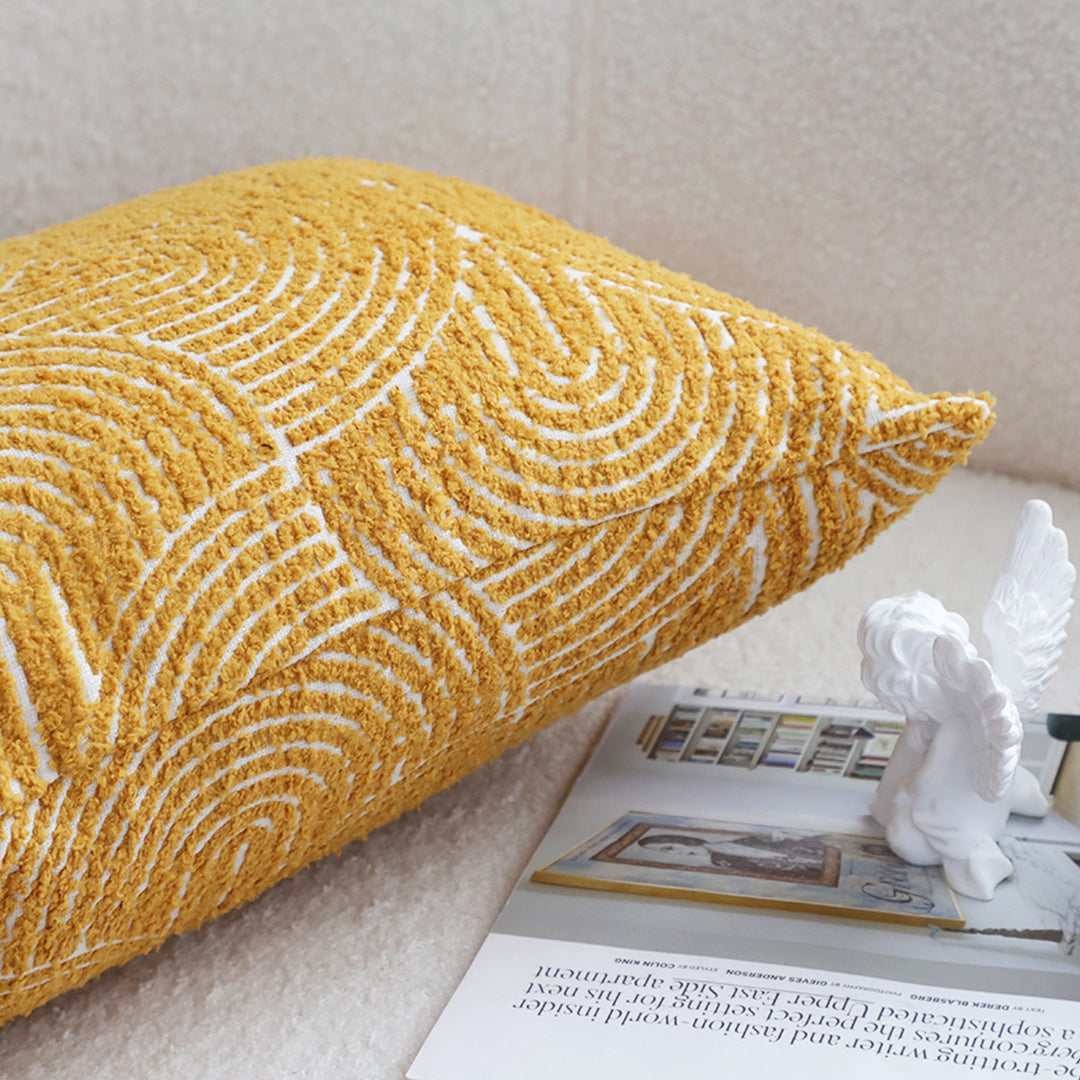 35cm Mustard Yellow Throw Pillow Geometric