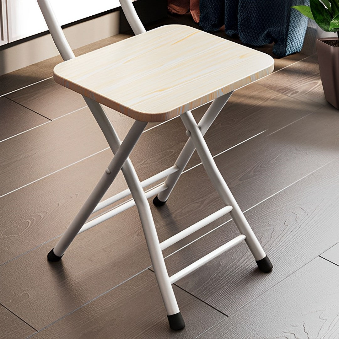 Maple Foldable Chair Space Saving Seat Set of 2 White