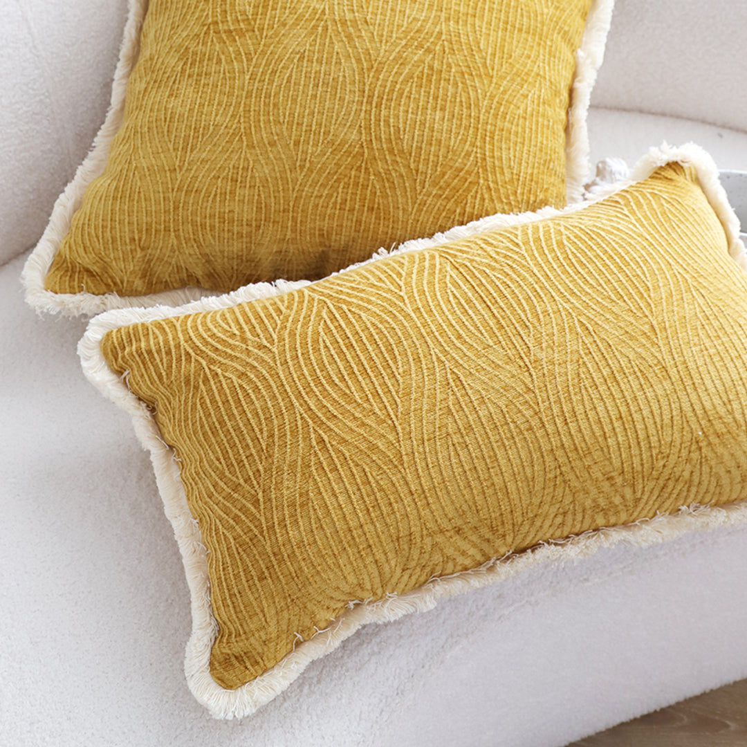35cm Throw Pillow Turmeric Yellow Aesthetic Chenille Texture