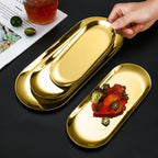 Gold Nordic Oval Plate Set Small, Medium, and Large for 3 Pieces Kitchen Essentials