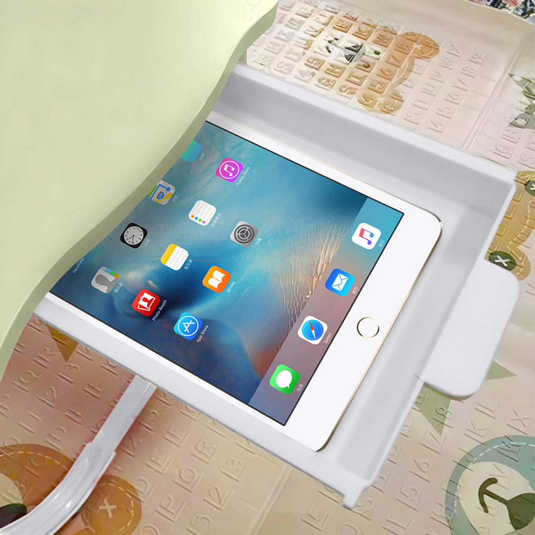 Green Portable Bed Table With Mini Drawer and Cup-Holder