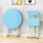 Blue Round Dining Table
