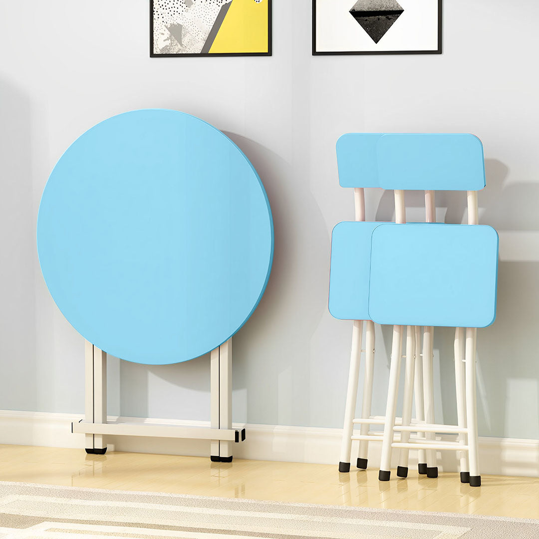 Blue Round Dining Table