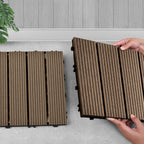 Dark Chocolate DIY Wooden Composite Decking Tiles  Set of 11