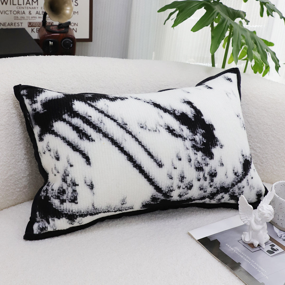 35cm Throw Pillow  Black and White Leopard Thick Premium Polyester Fiber