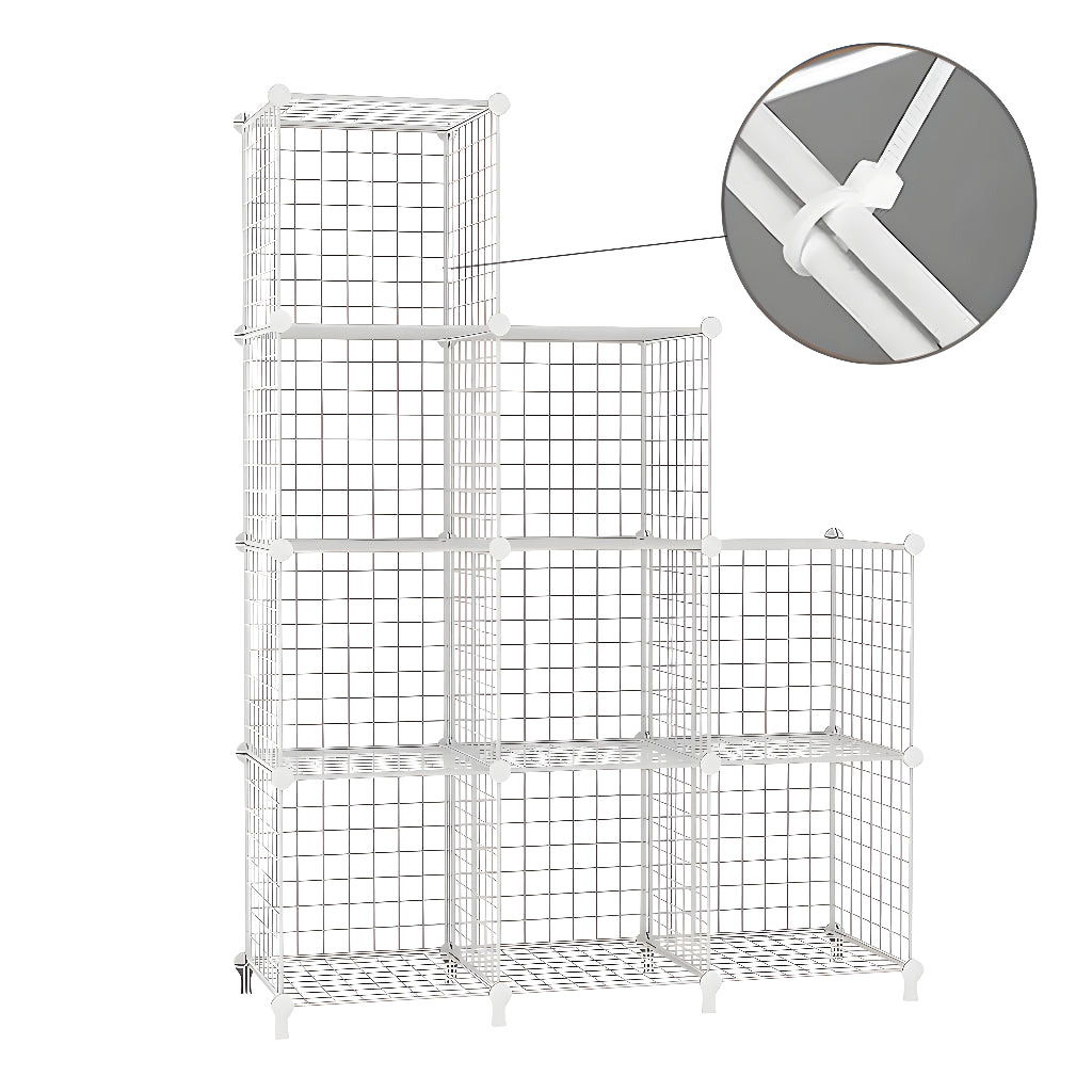 White Portable 9-Cube 3 Column Storage Organiser