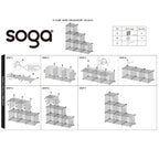 Black Portable 6-Cube 3 Column Storage Organiser