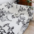 SOGA Two-seater White Sofa Cover Tree Print 180x260cm Polyester