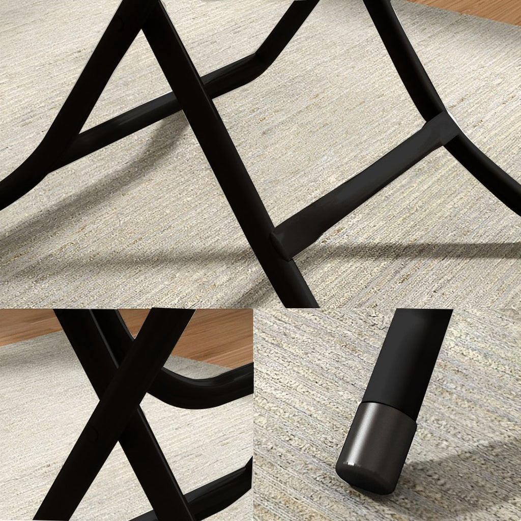 SOGA Black Square  Dining Table Portable with Lacquered Legs