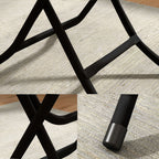 SOGA Black Square  Dining Table Portable with Lacquered Legs