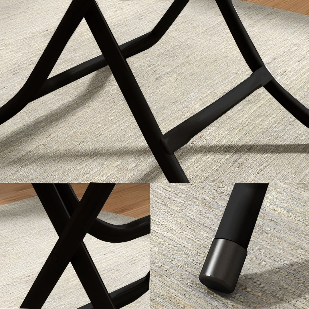 SOGA Black Square  Dining Table Portable with Lacquered Legs