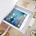 White Portable Bed Table With Mini Drawer and Cup-Holder