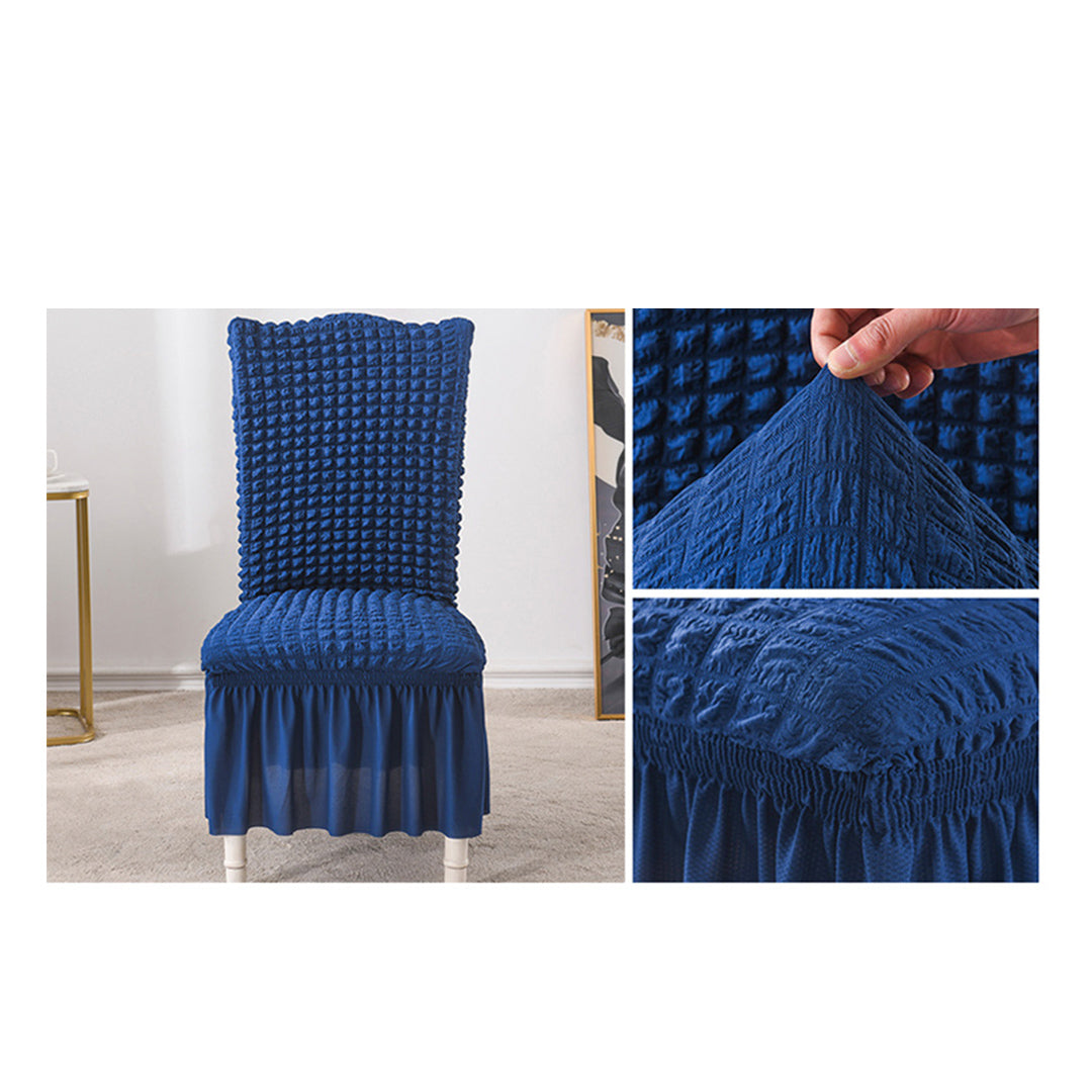 Blue Chair Cover Seat Protector with Ruffle Skirt
