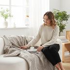 SOGA Beige Geometric Swirl Throw Blanket 130x180cm Polyester