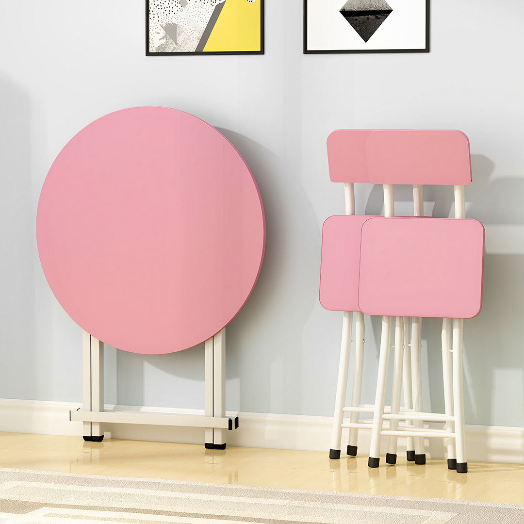 Pink Round Dining Table