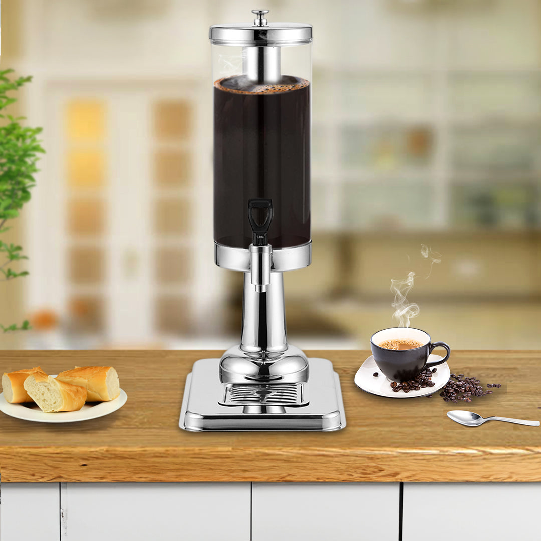 Single 3L Silver Stainless Steel Beverage Dispenser