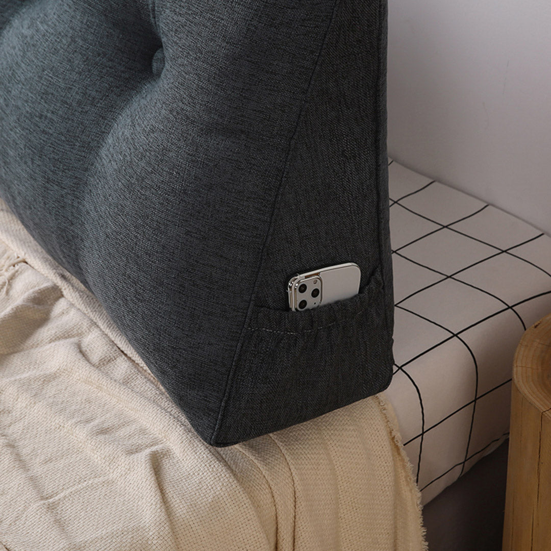 180cm Dark Grey Wedge Bed Cushion