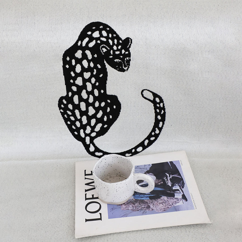 SOGA Two-seater White Sofa Cover Leopard Print 180x260cm Polyester