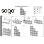 Black Portable 9-Cube 3 Column Storage Organiser