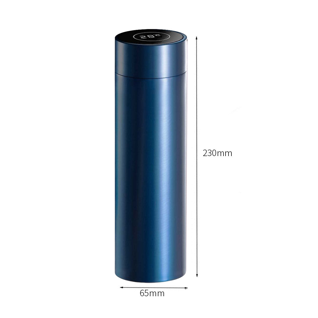 500ML Smart Thermometer Bottle Vacuum Flask Blue