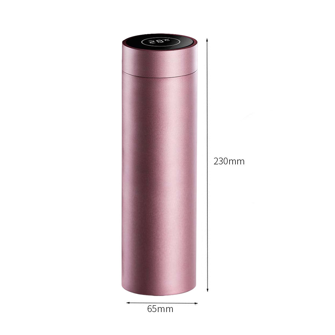 500ML Smart Thermometer Bottle Vacuum Flask  Rose Gold