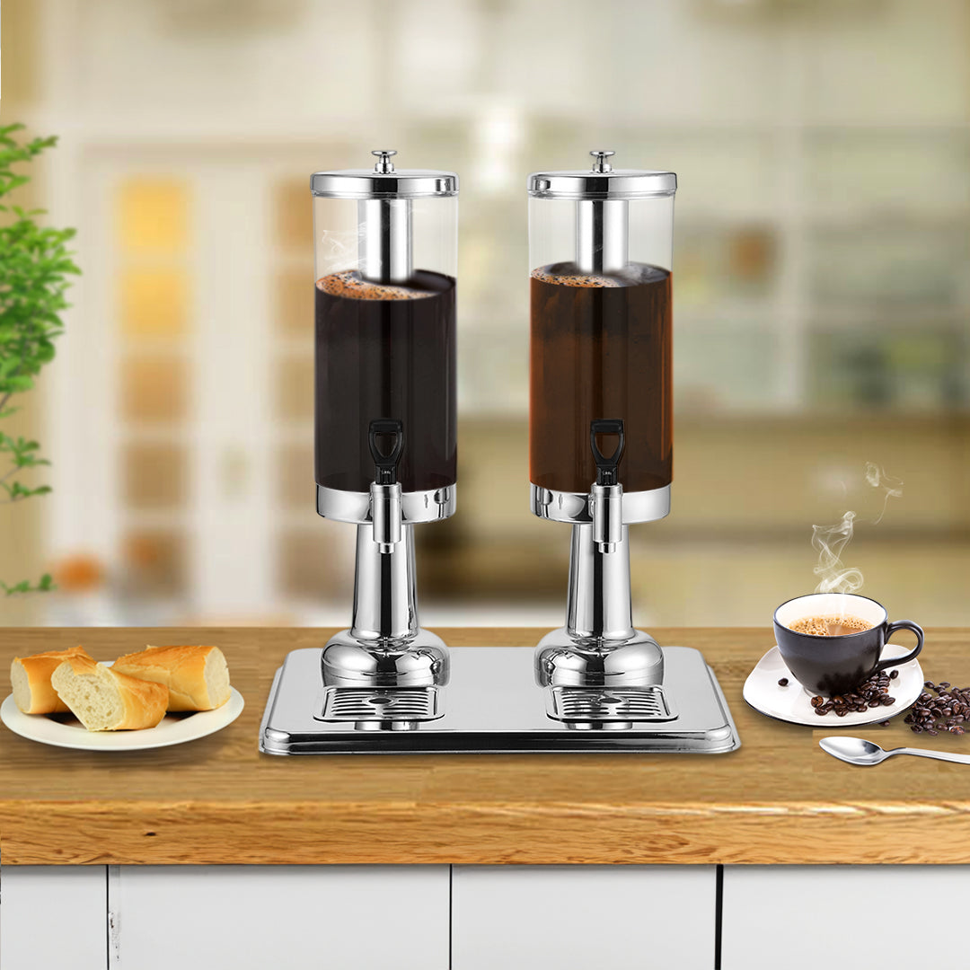 6L Dual Silver Stainless Steel Beverage Dispenser