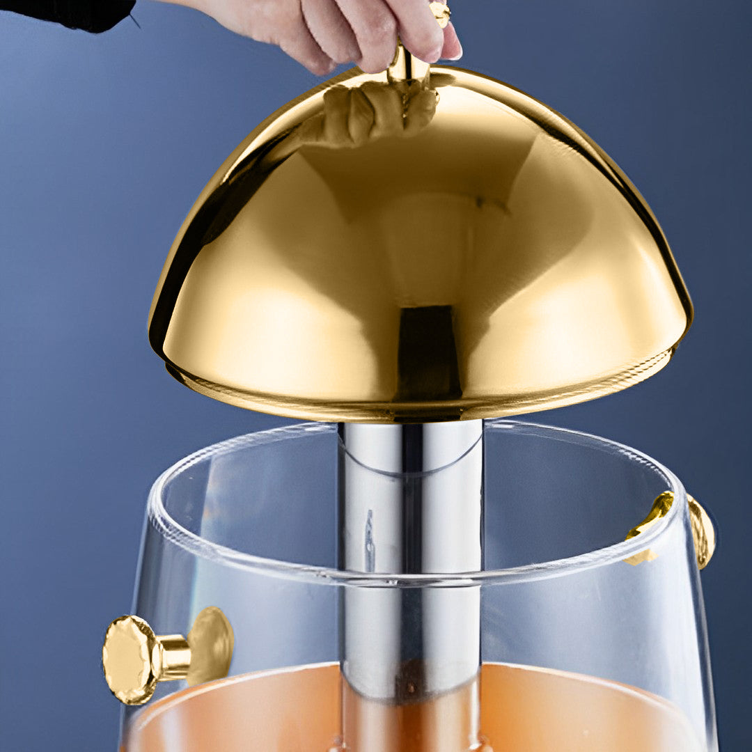 Stainless Steel 12L Beverage Dispenser with Gold Accents