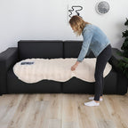 SOGA Two-seater Cream Faux Fur Throw Blanket 90x160cm Polyester