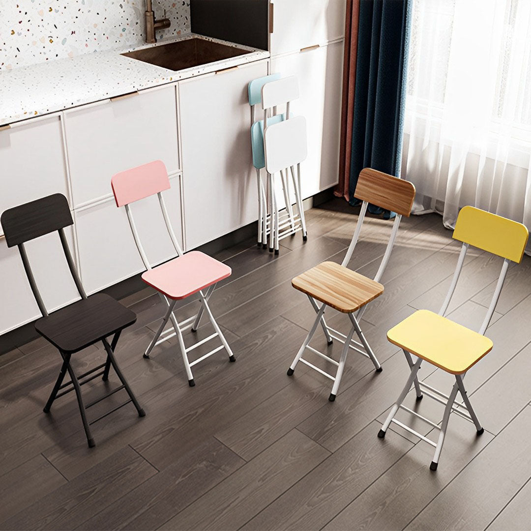 SOGA White Foldable Chair Space Saving Seat Set of 2