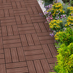 Dark Chocolate DIY Wooden Composite Decking Tiles  Set of 11