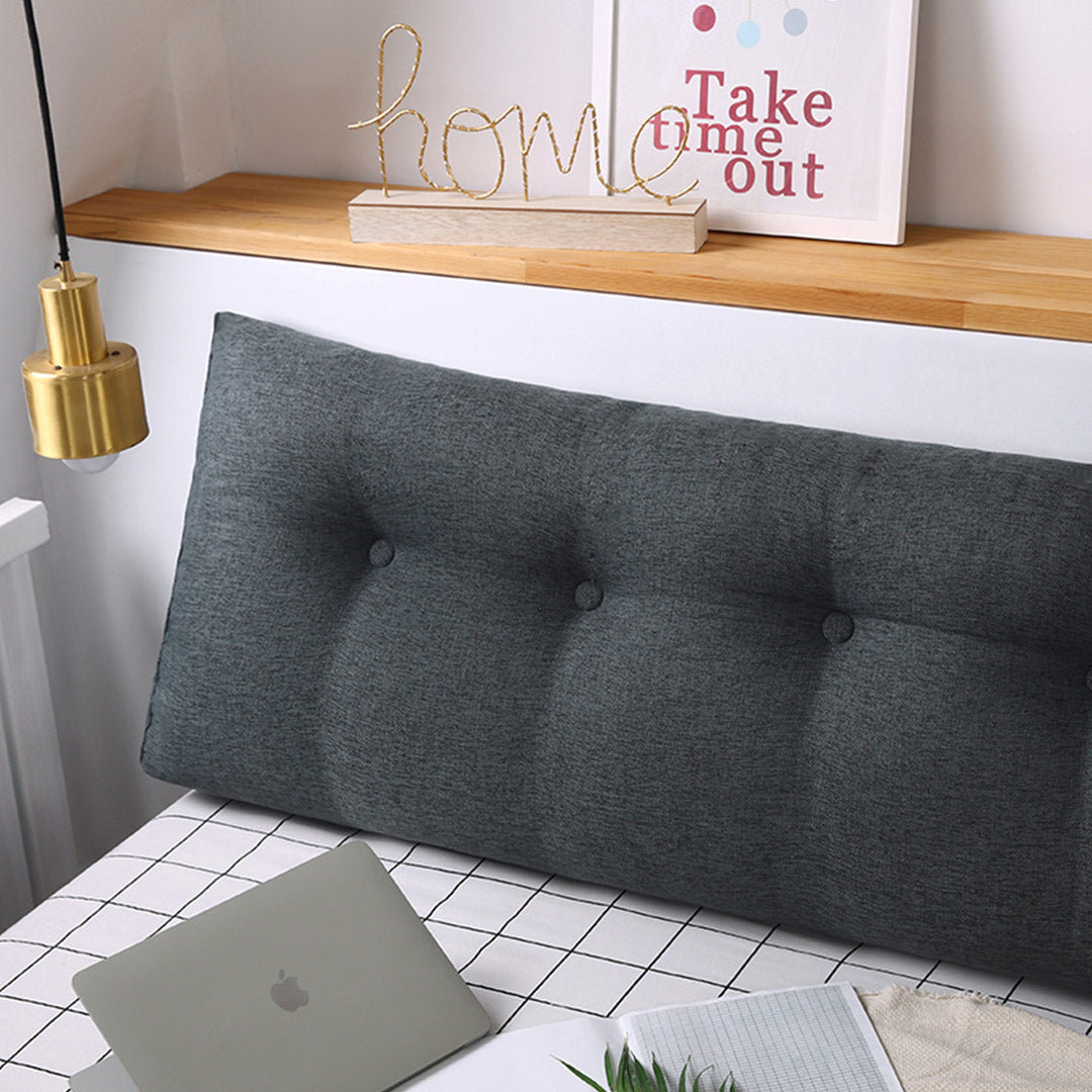 150cm Dark Grey Wedge Bed Cushion