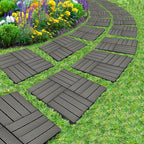 Grey DIY Wooden Composite Decking Tiles  Set of 11