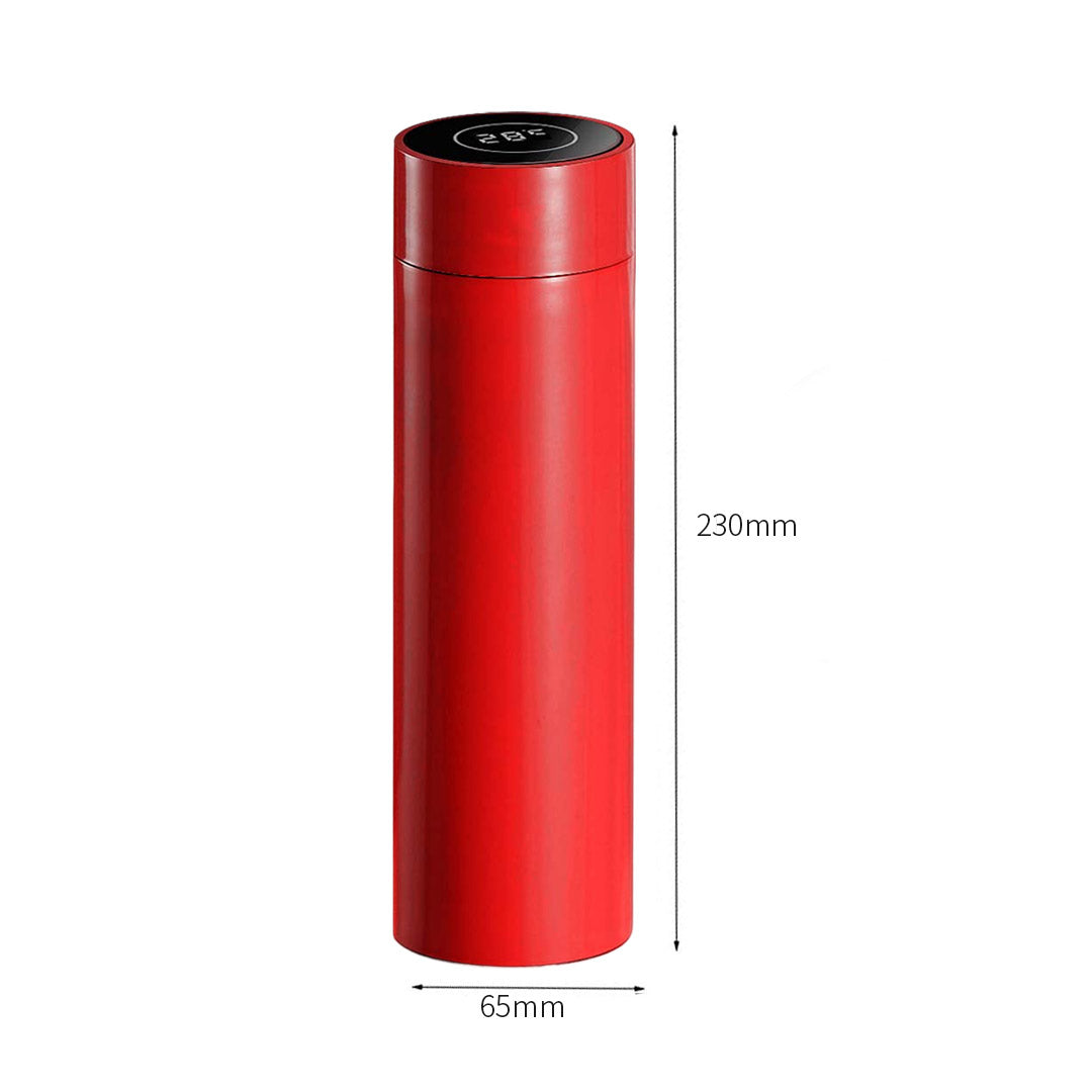 500ML Smart Thermometer Bottle Vacuum Flask  Red