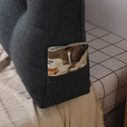 180cm Dark Grey Wedge Bed Cushion