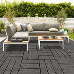 Dark Grey DIY Wooden Composite Decking Tiles  Set of 11