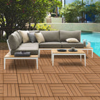 Coffee DIY Wooden Composite Decking Tiles  Set of 11