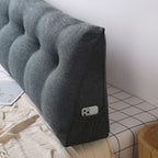 150cm Dark Grey Wedge Bed Cushion