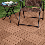 Red Brown DIY Wooden Composite Decking Tiles  Set of 11