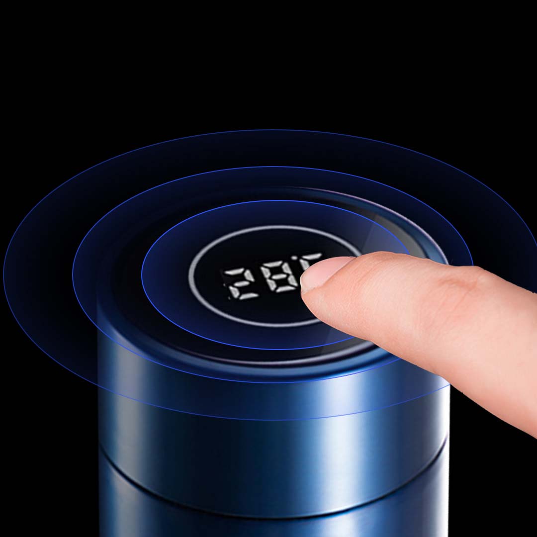 500ML Smart Thermometer Bottle Vacuum Flask Blue
