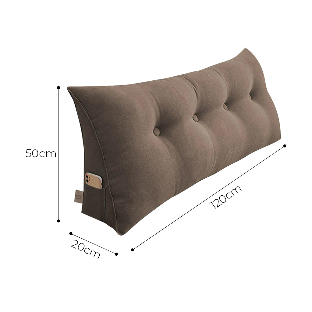 SOGA 120cm Coffee Wedge Bed Cushion