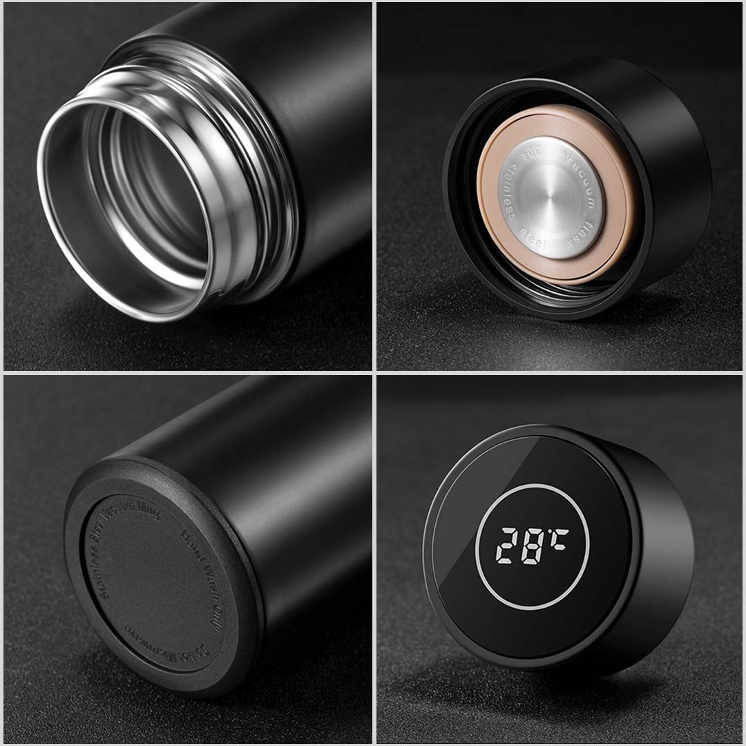 500ML Smart Thermometer Bottle Vacuum Flask  White