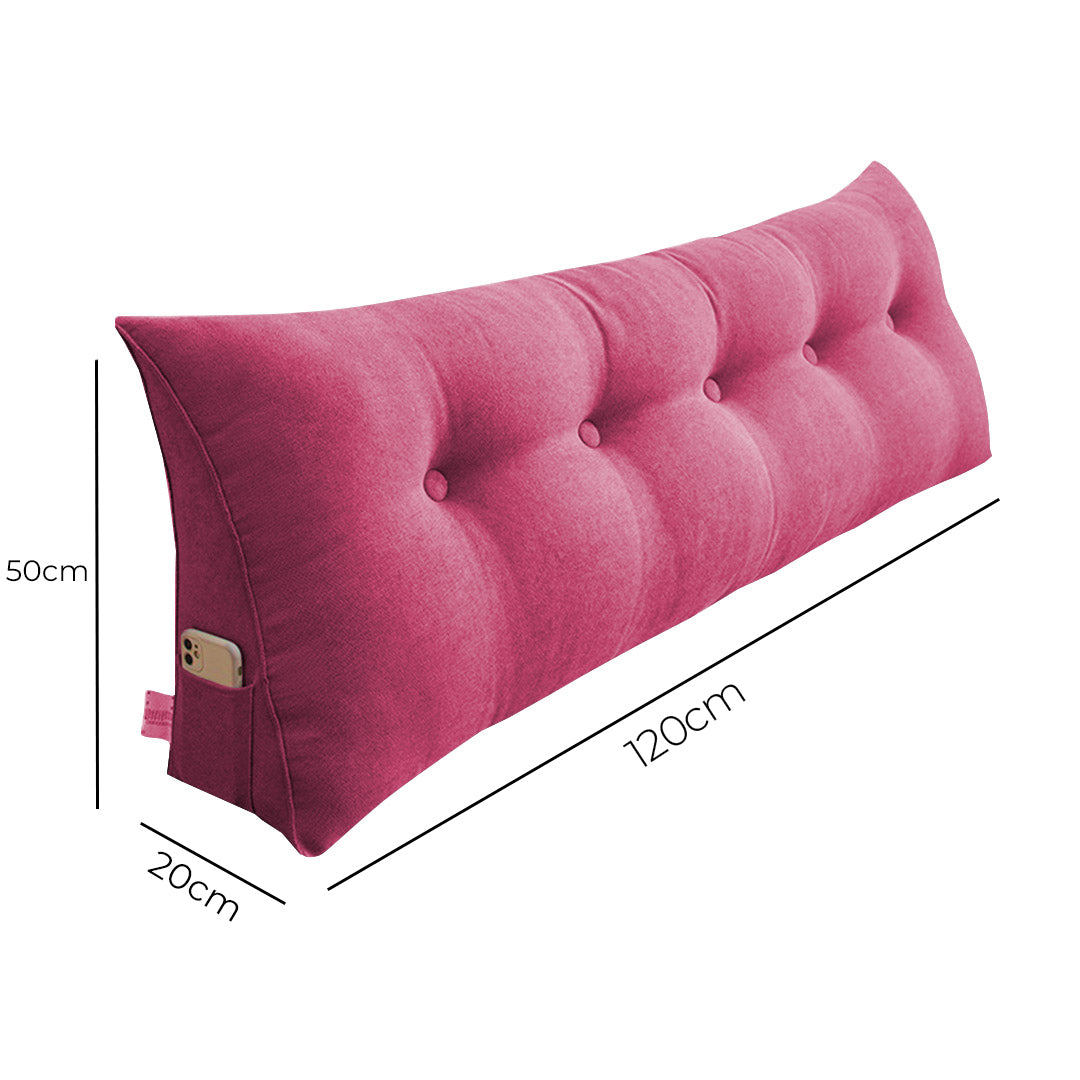 SOGA 120cm Pink Wedge Bed Cushion