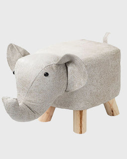 Beige Kids Ottoman Stool Elephant Character Bench Seat