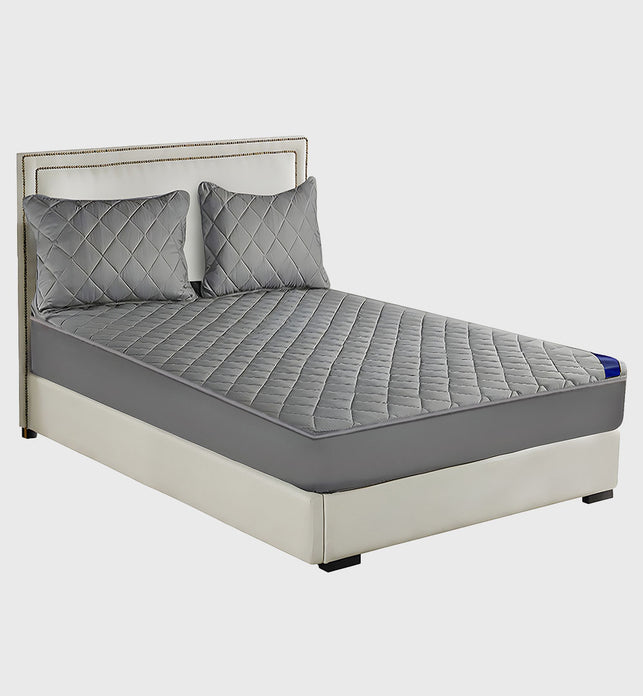 183cm Grey Wide Cross-Hatch Mattress Cove