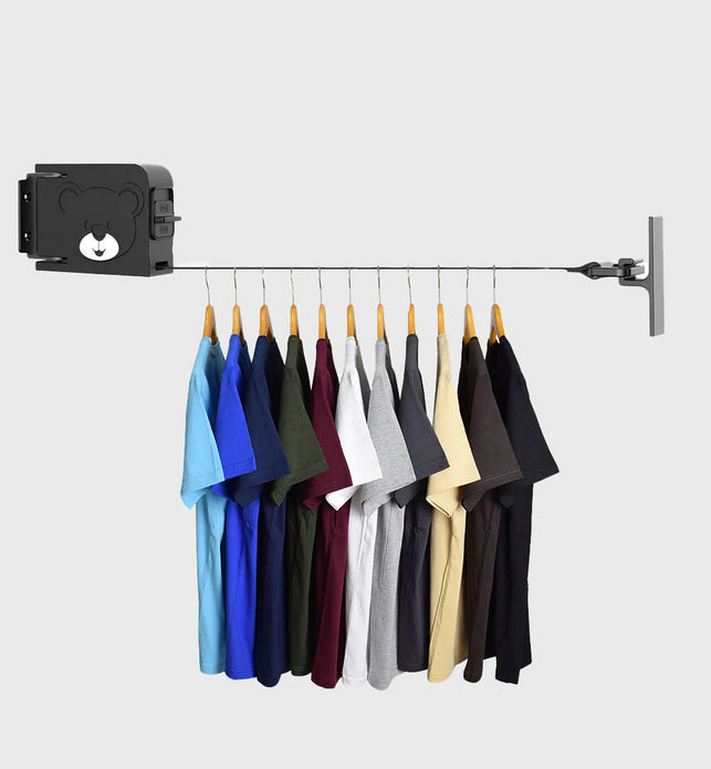 160mm Wall-Mounted Clothes Line Dry Rack Black