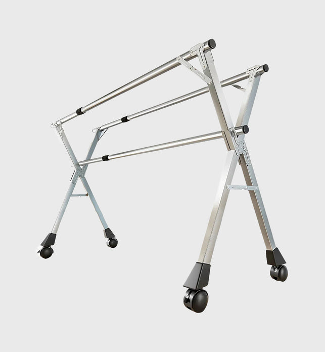 1.6m Portable Standing Clothes Drying Rack with Wheels