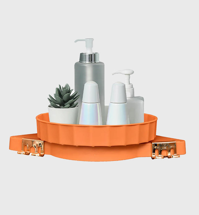Orange 360 Degree Wall-Mounted Rotating Bathroom Organiser