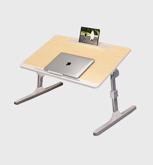 SOGA 60X40cm Wood Small Laptop Bed Portable Foldable Study Table Adjustable