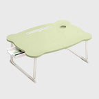 Green Portable Bed Table With Mini Drawer and Cup-Holder